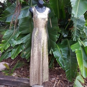 Cutout sequin gown
